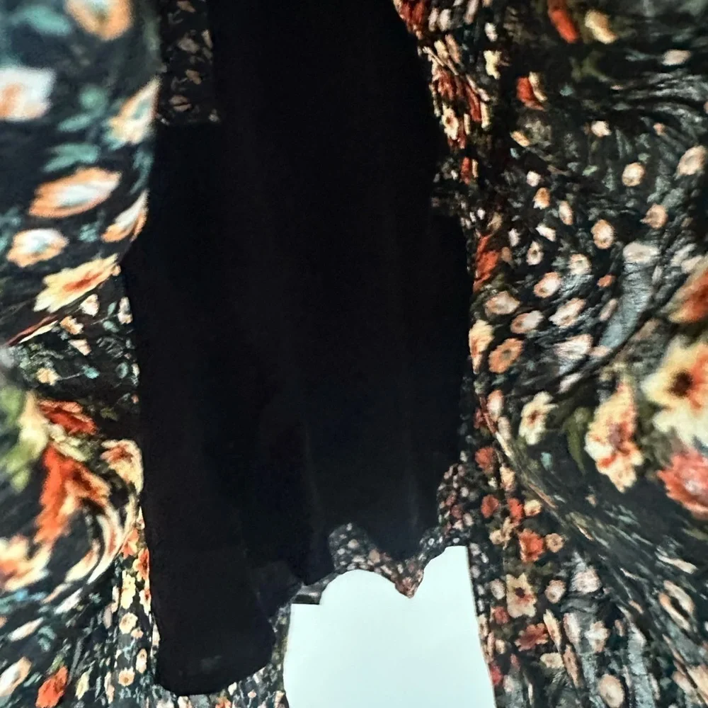 Hayden Floral Kids Dress - Black and Orange